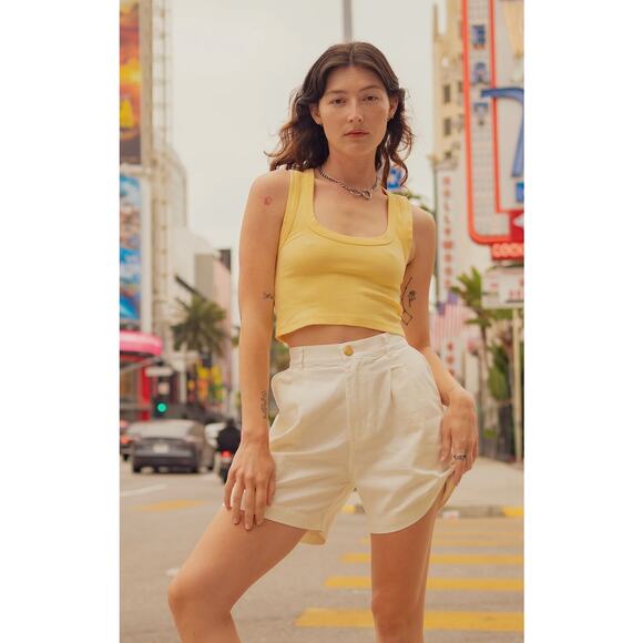 Big Bud Press Pants - BIG BUD PRESS Trouser Shorts in Vintage Tee Off-White Size S